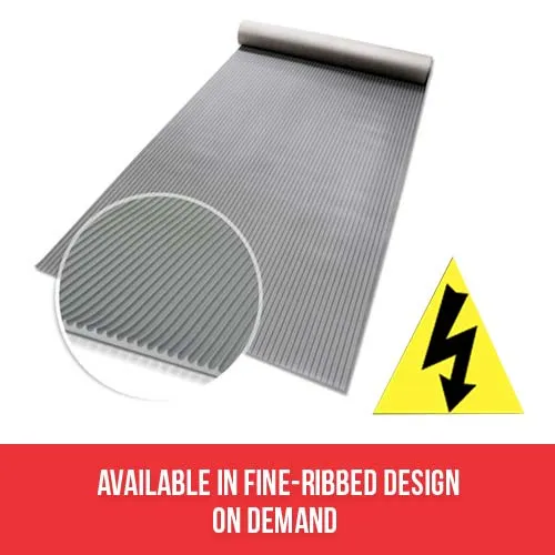 Picture of Duratuf Electrical Rubber Mats (IEC 61111) in grey fine ribbed design