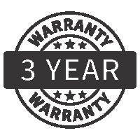 Icon of 3 years warranty given by Duratuf Products on their insulating mats in black